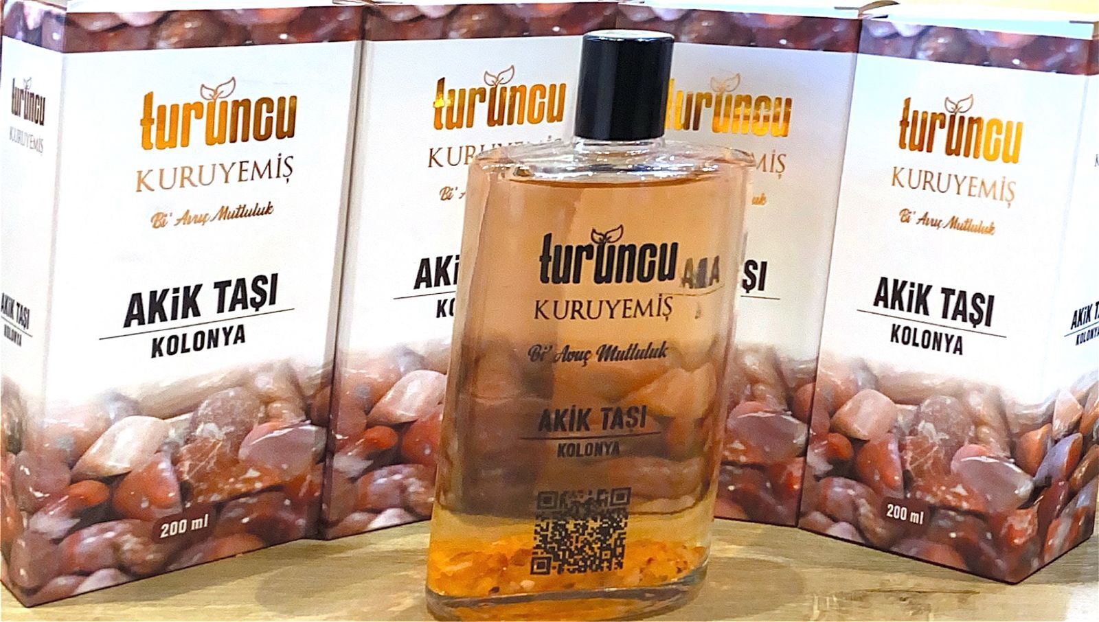 Turuncu Akik Taşlı Kolonya 200Ml
